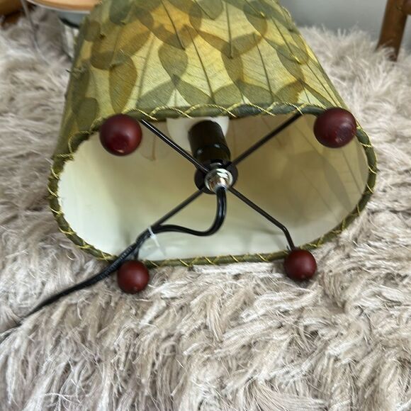 Green Guyabano & Cocoa Leaf Small Oval Accent Table Lamp Natural Boho - Picture 6 of 17